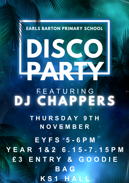 PTA disco poster Years R 1 2